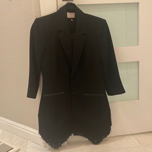Cinq a sept tuxedo fringe blazer